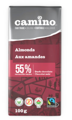 Camino Organic & Fair Trade Almonds (55% Cacao) Chocolate Bar