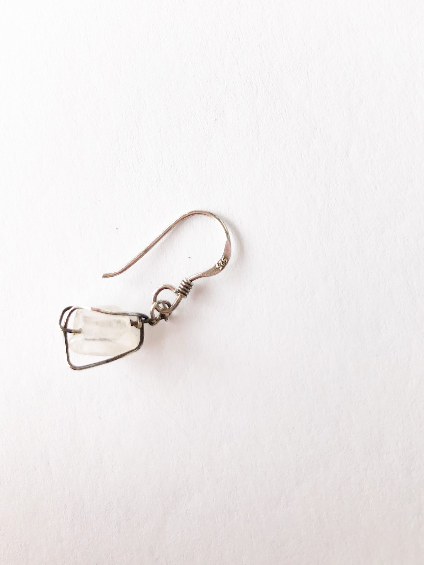 Sterling Silver and Quartz Stone Drop Earrings