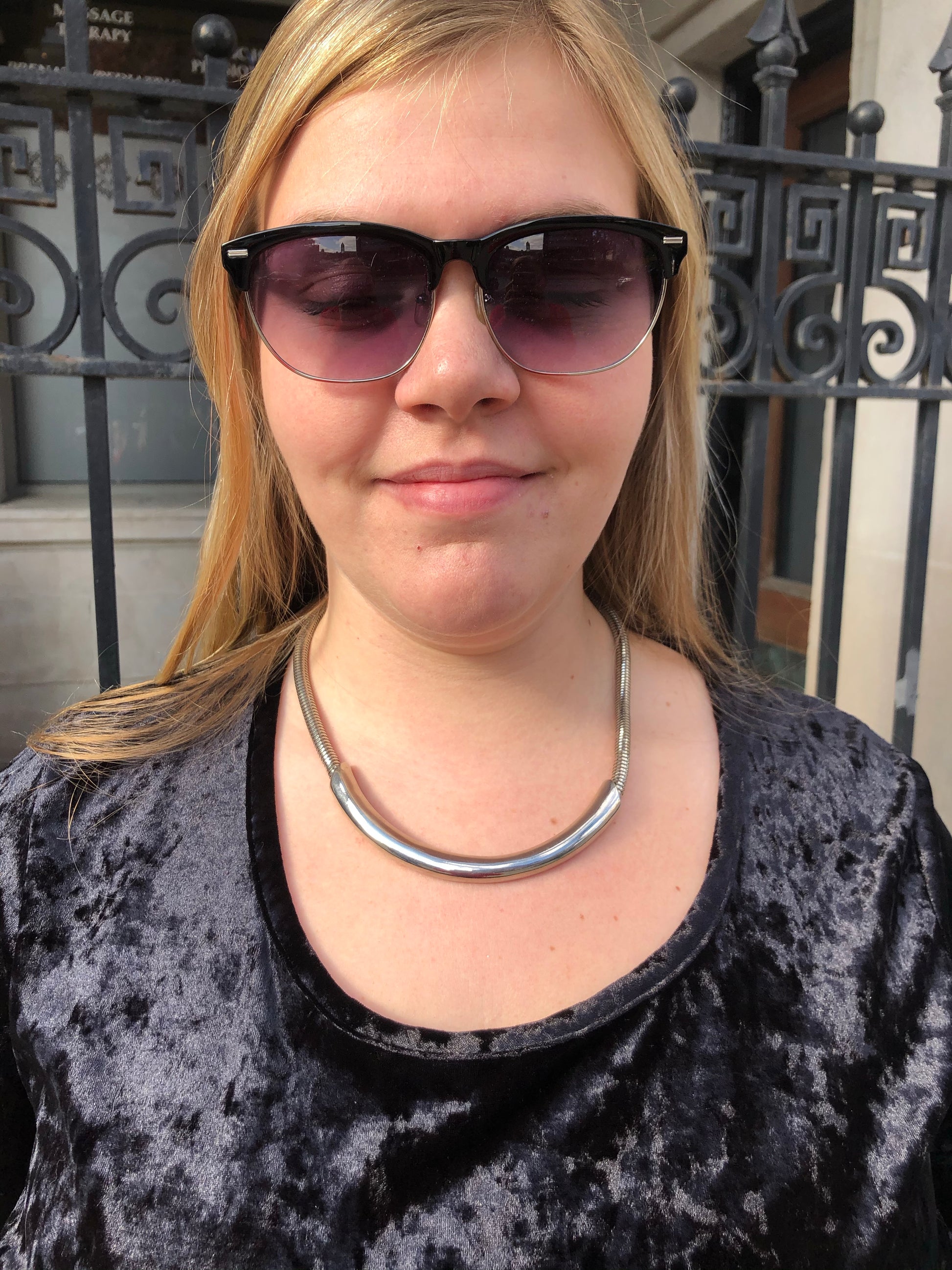 Silver Half Moon Statement Necklace - Le Prix Fashion & Consulting