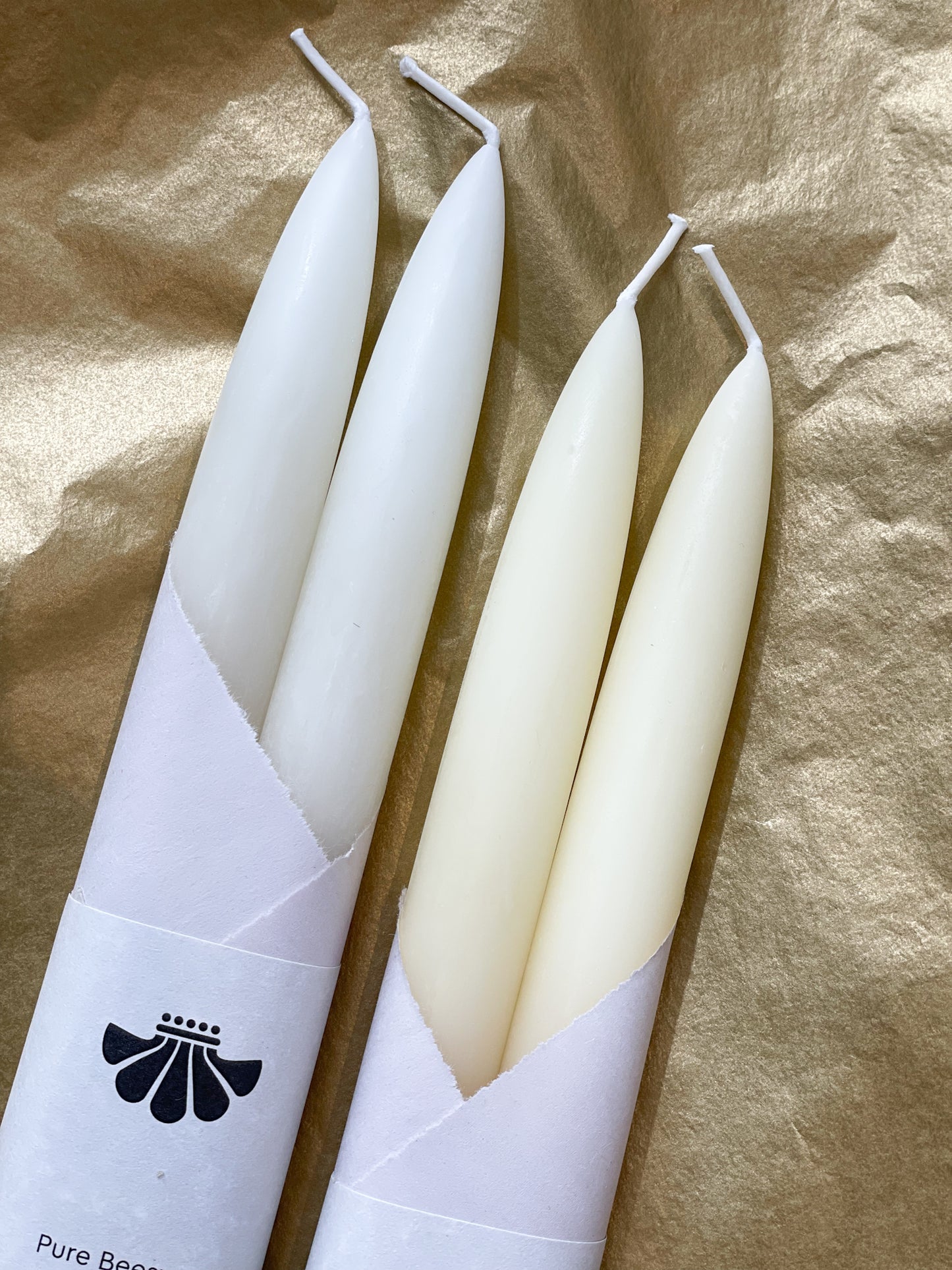 Ivory White 10" Taper 100% Beeswax Candles - 2-Pack