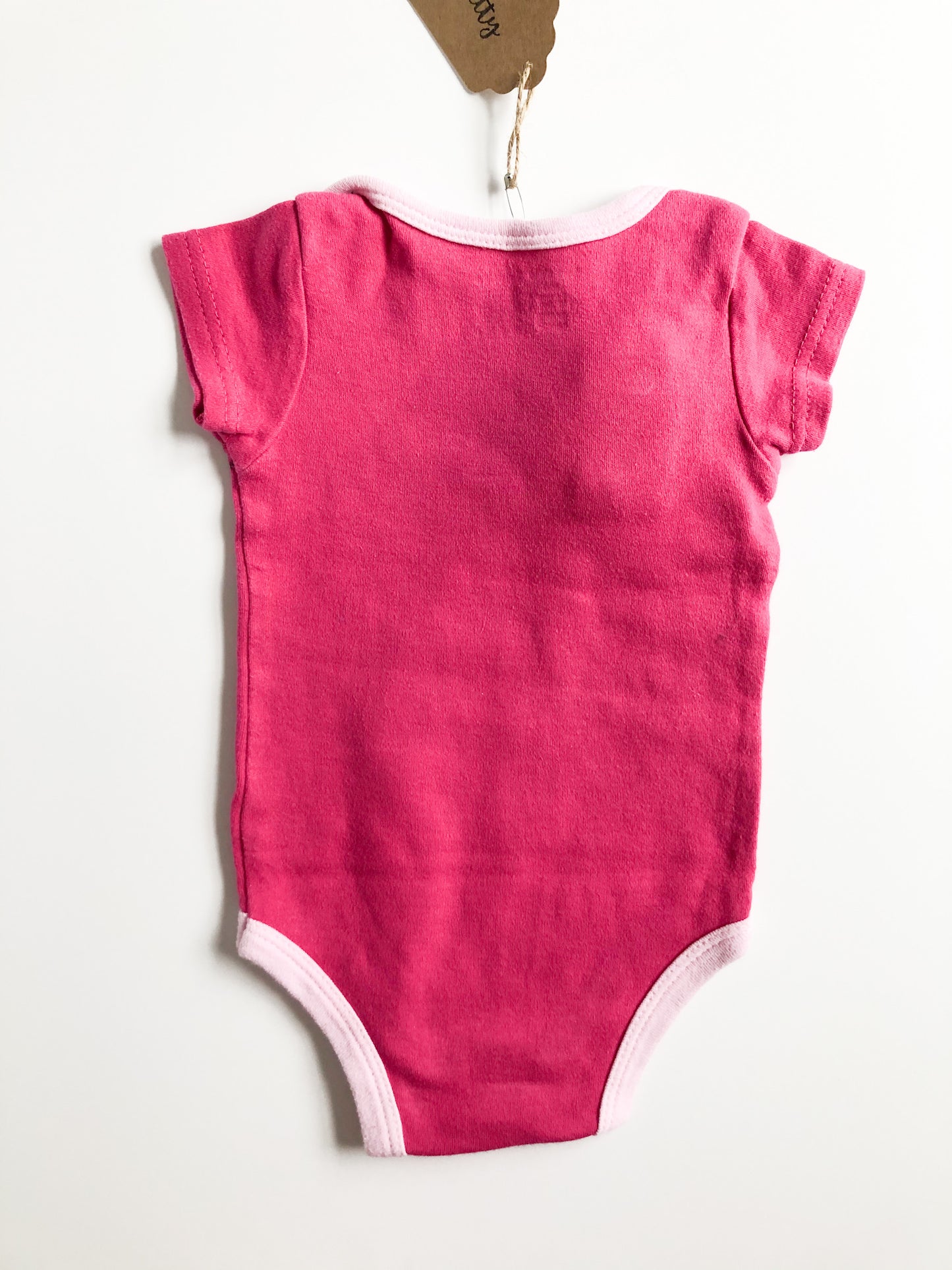 Pink 100% Cotton Upcycled Adorned Bodysuit by Eco Pretty - 3-6 Months - Le Prix Fashion & Consulting