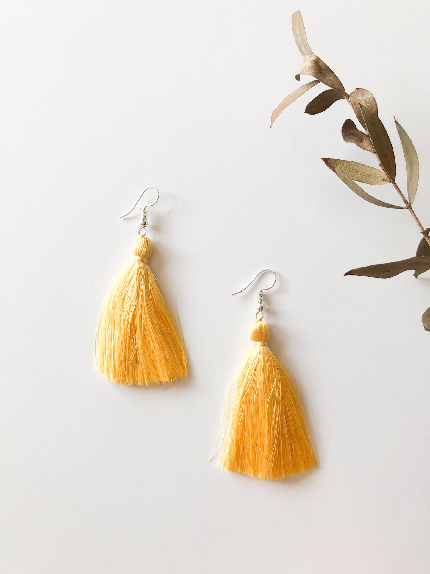 Handmade Recycled Paper & Silk Tassel Earrings Supporting Disabled Women in Laos