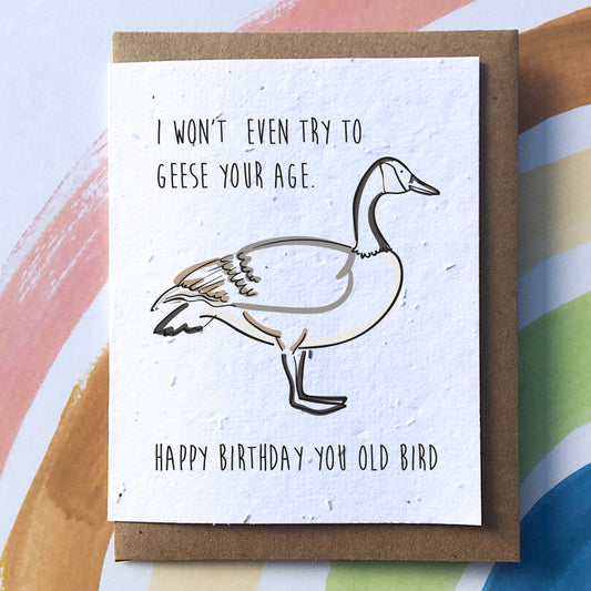 Geese Your Age Birthday Plantable Pun Greeting Card