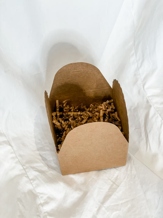 Natural Brown Crinkle + Paper Gift Box
