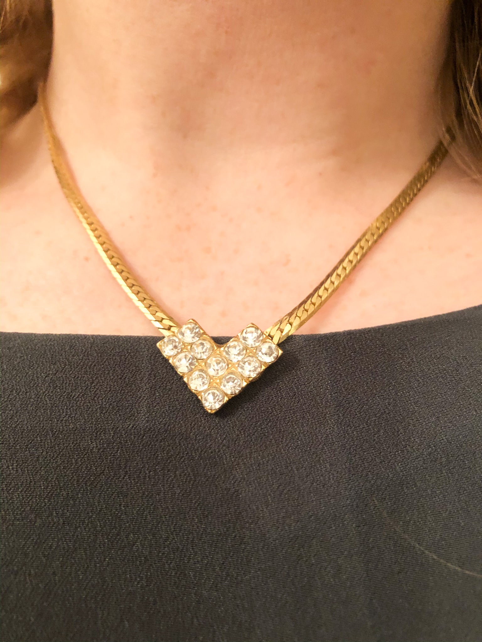 Gold Chain with Diamond Heart Necklace - Le Prix Fashion & Consulting