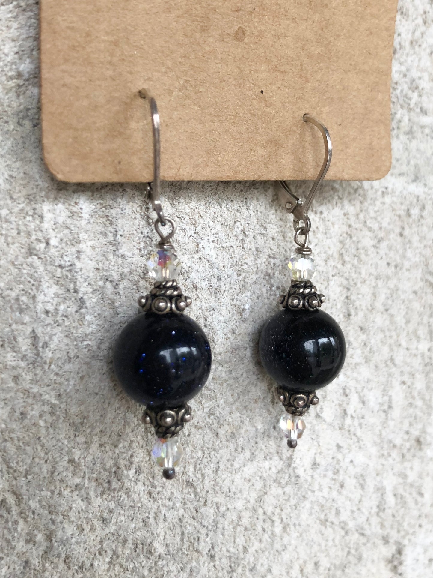 Black Sparkly Drop Bead Earrings - Le Prix Fashion & Consulting