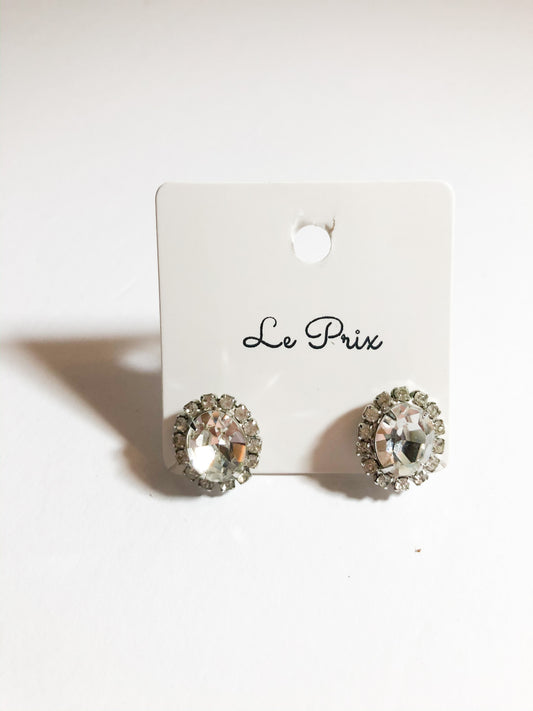 Crystal Pavé Stud Earrings - Le Prix Fashion & Consulting