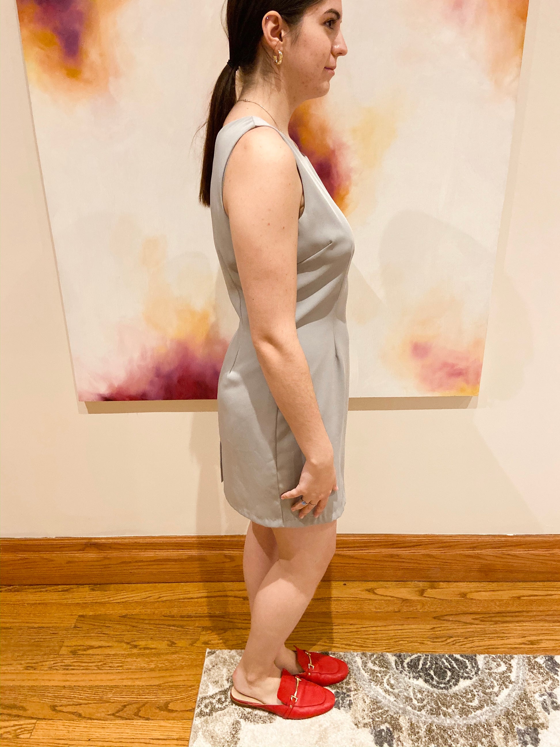 Essence Grey Tailored Sheath Dress - Le Prix Fashion & Consulting