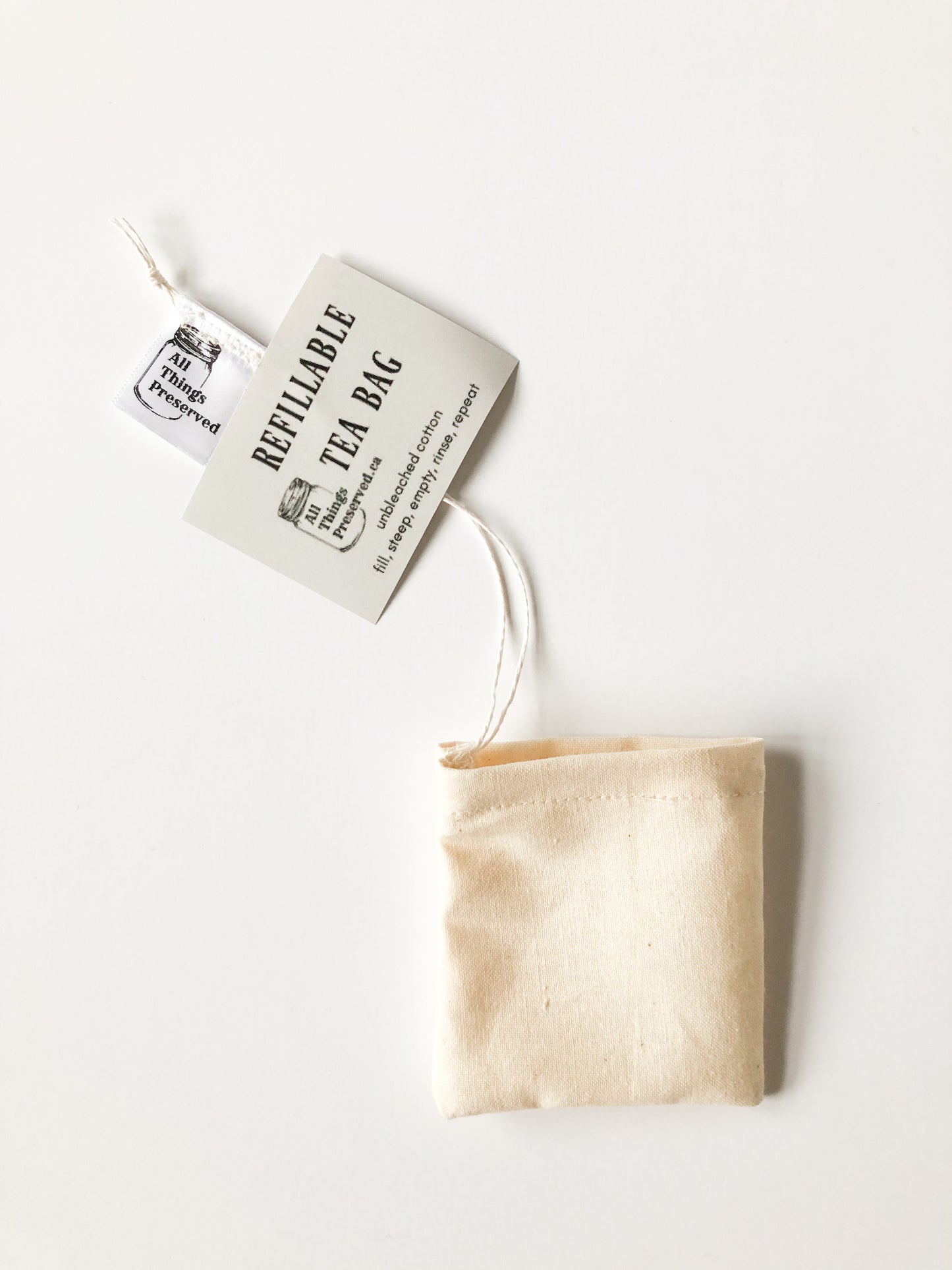 Reusable Tea Bags - Handmade 100% Unbleached Cotton Muslin