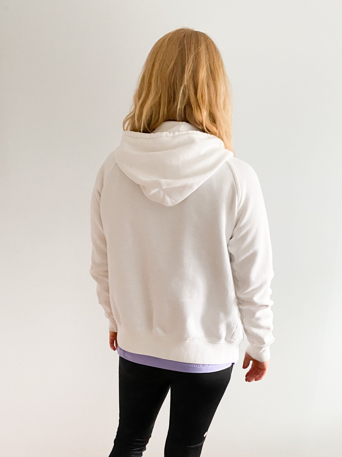 Nike White Cotton Blend Zip Up Hoodie Sweater - Le Prix Fashion & Consulting
