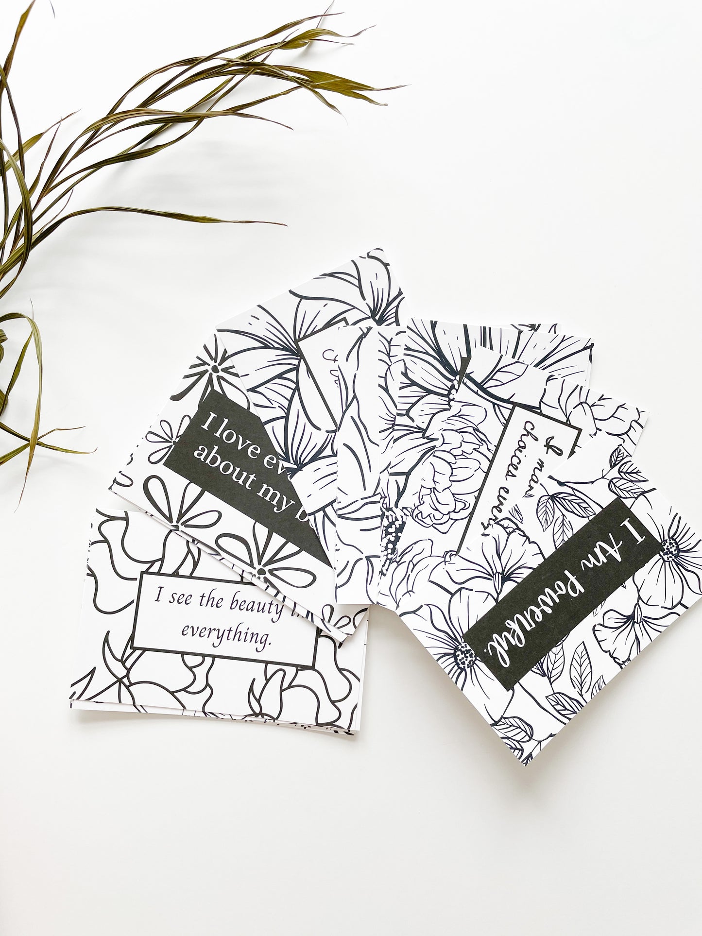 Positive Affirmation Self-Love Colouring Postcard Deck
