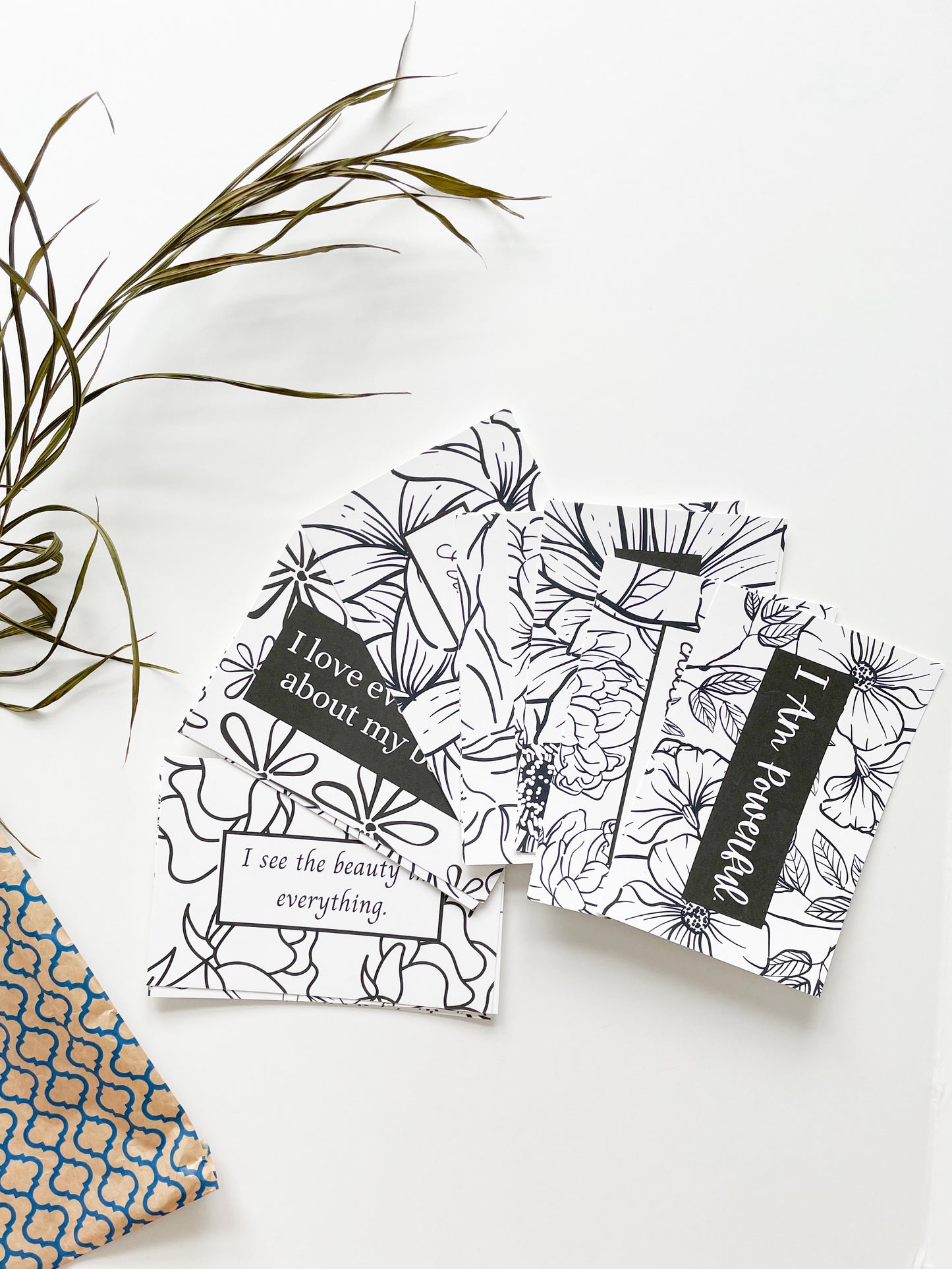 Positive Affirmation Self-Love Colouring Postcard Deck