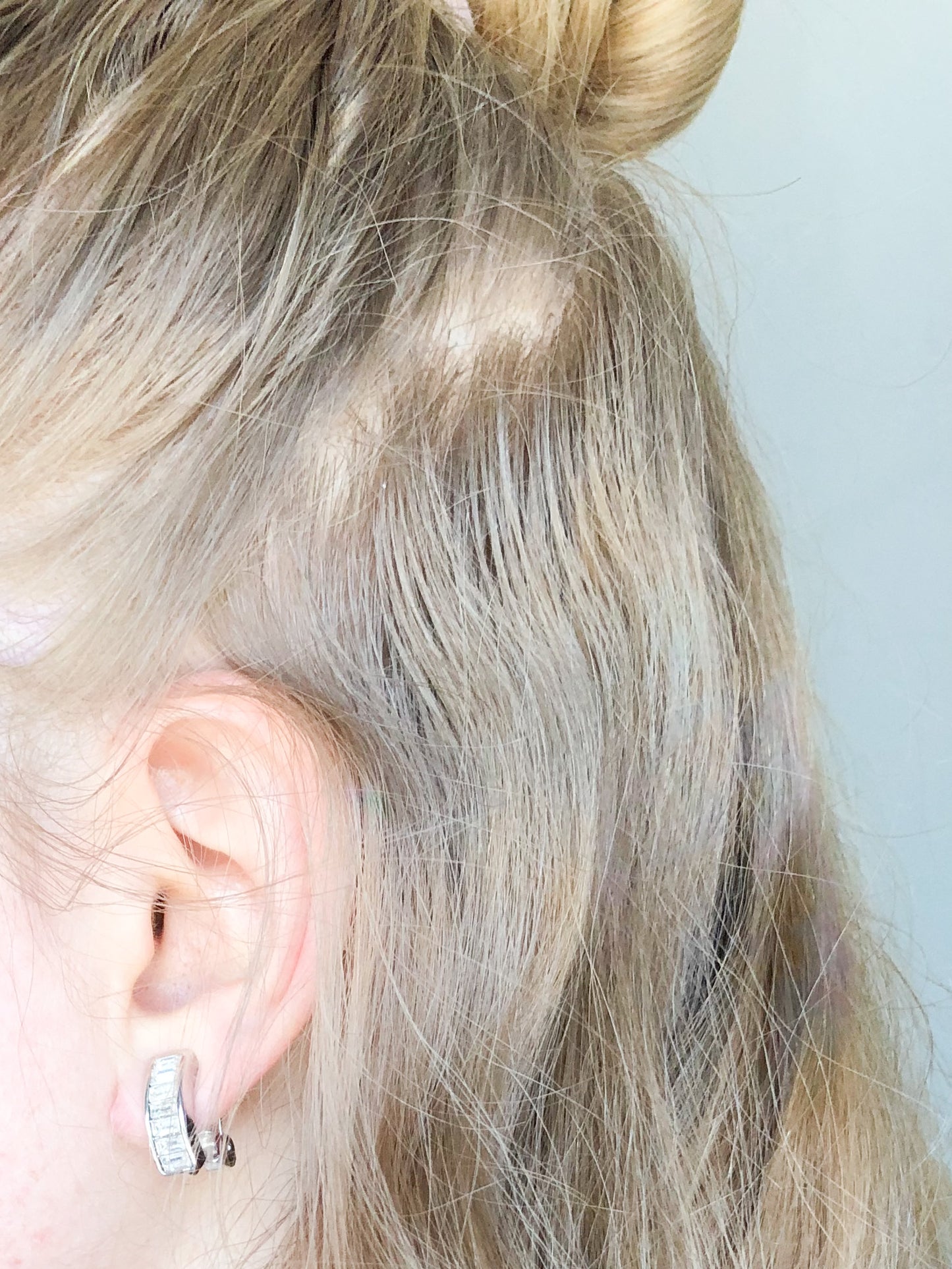 Silver Crystal Bar Clip On Earrings
