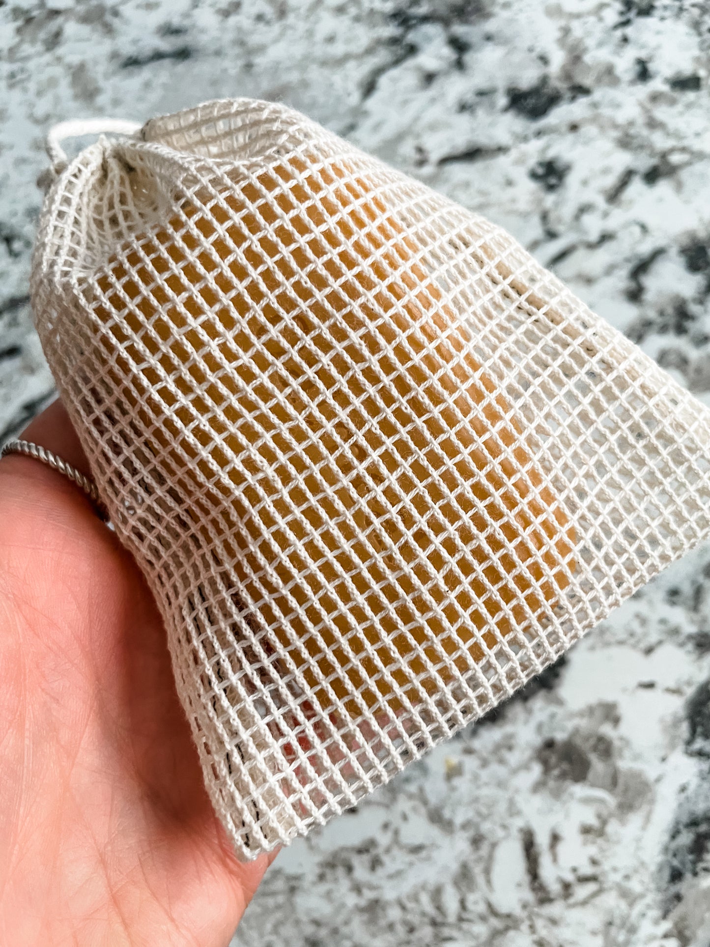 Organic Cotton Exfoliating Soap Saver Mesh Bag