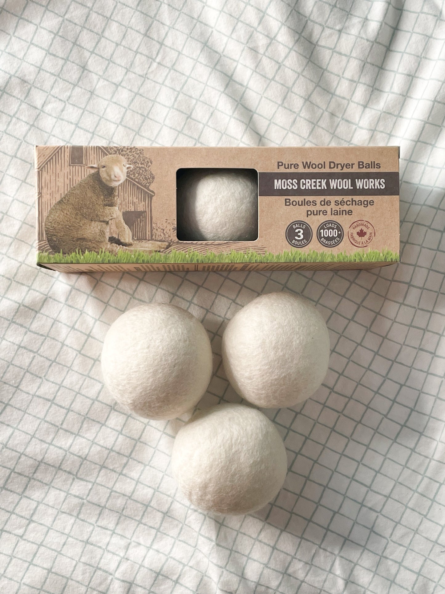 100% Pure Ethical Natural Dryer Balls - 3 Pack Made in Canada