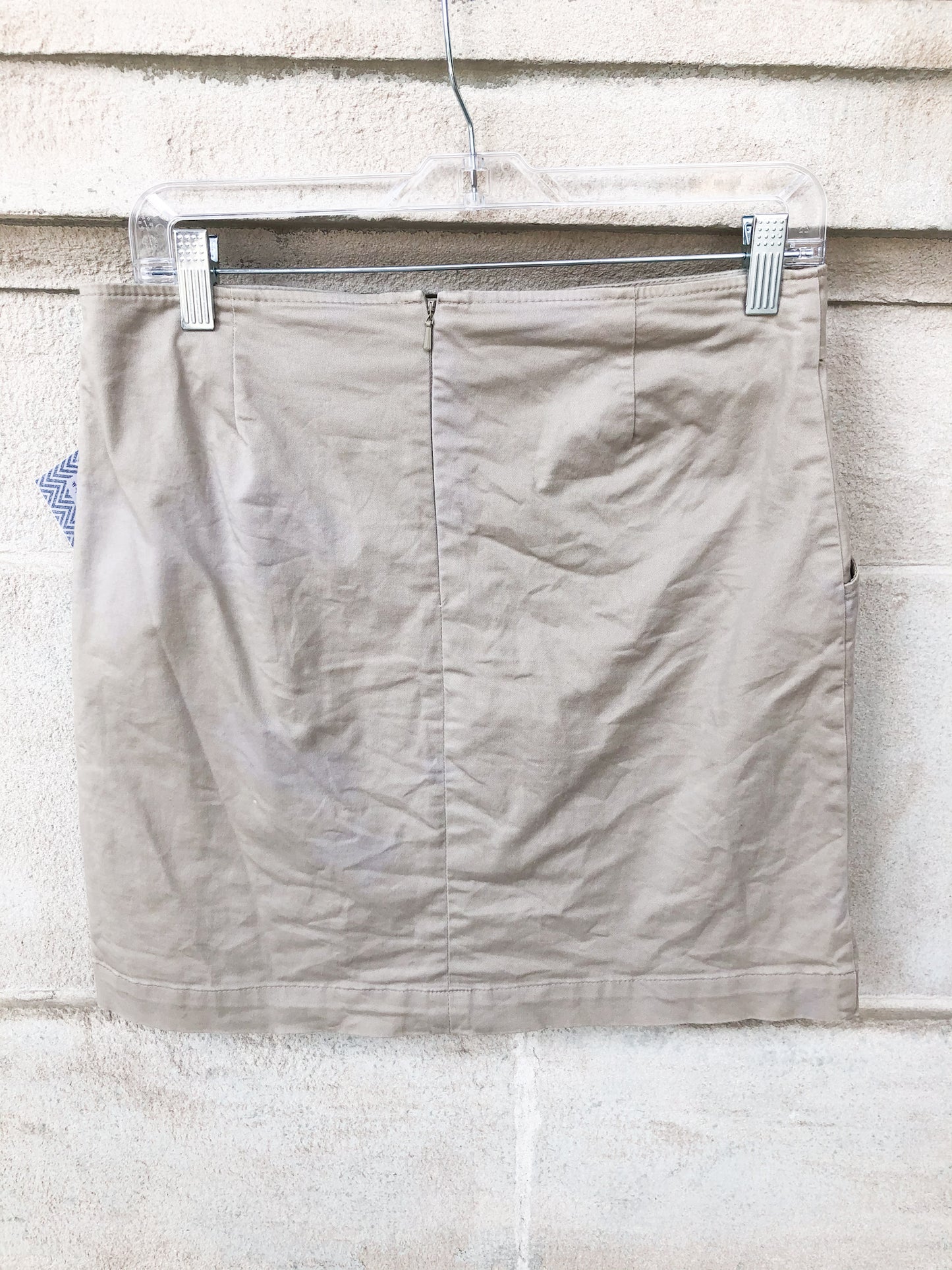 Jacob Subtle Reverse Tie-dye Beige Cotton Pencil Skirt with Pockets - Size 8