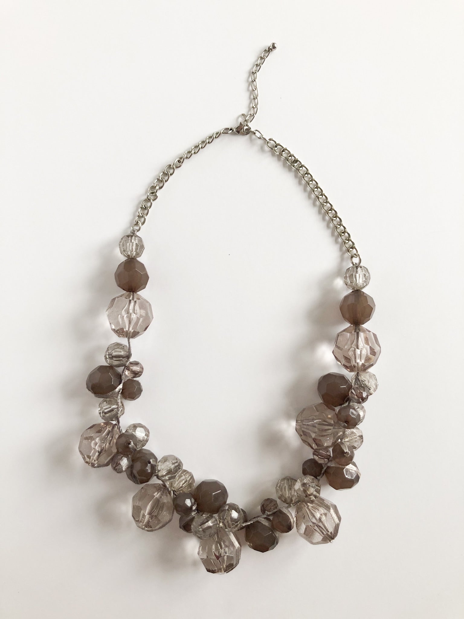 Dusty Grey Purple Statement Bead Necklace - Le Prix Fashion & Consulting