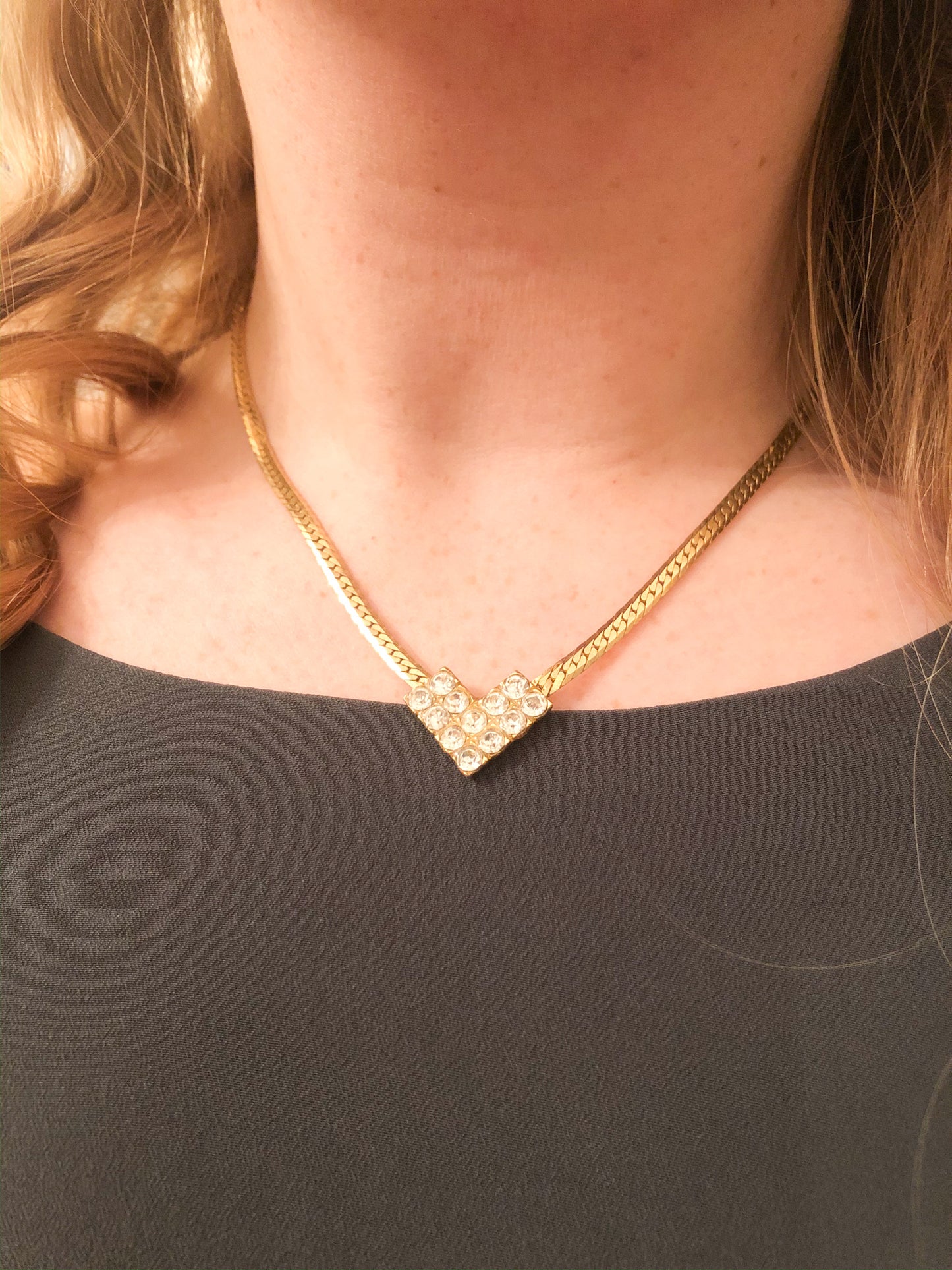 Gold Chain with Diamond Heart Necklace - Le Prix Fashion & Consulting