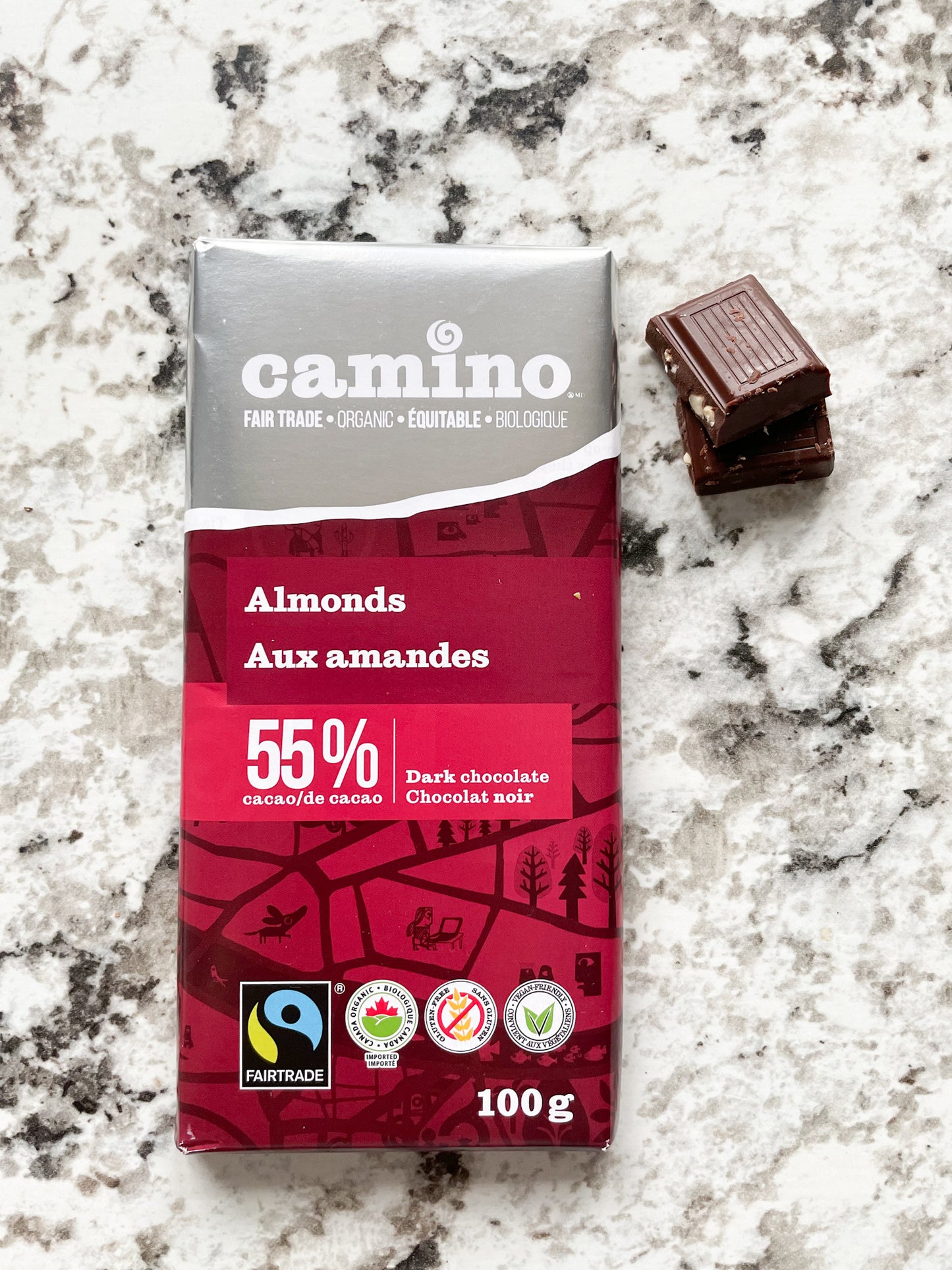 Camino Organic & Fair Trade Almonds (55% Cacao) Chocolate Bar