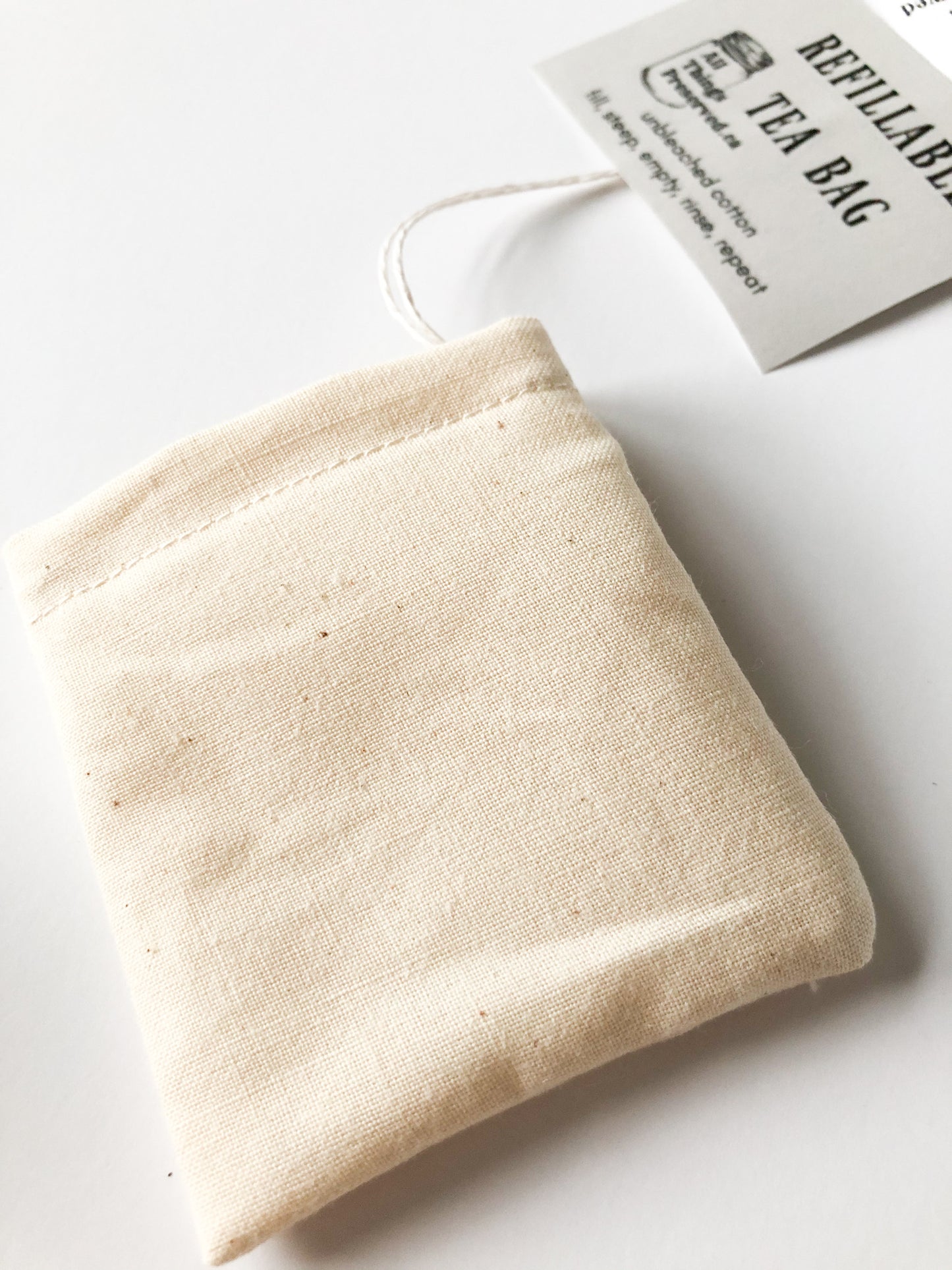 Reusable Tea Bags - Handmade 100% Unbleached Cotton Muslin