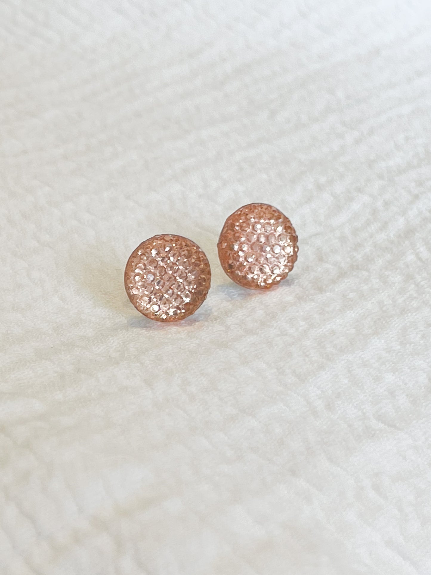 Champagne Crystal Circle Stud Earrings