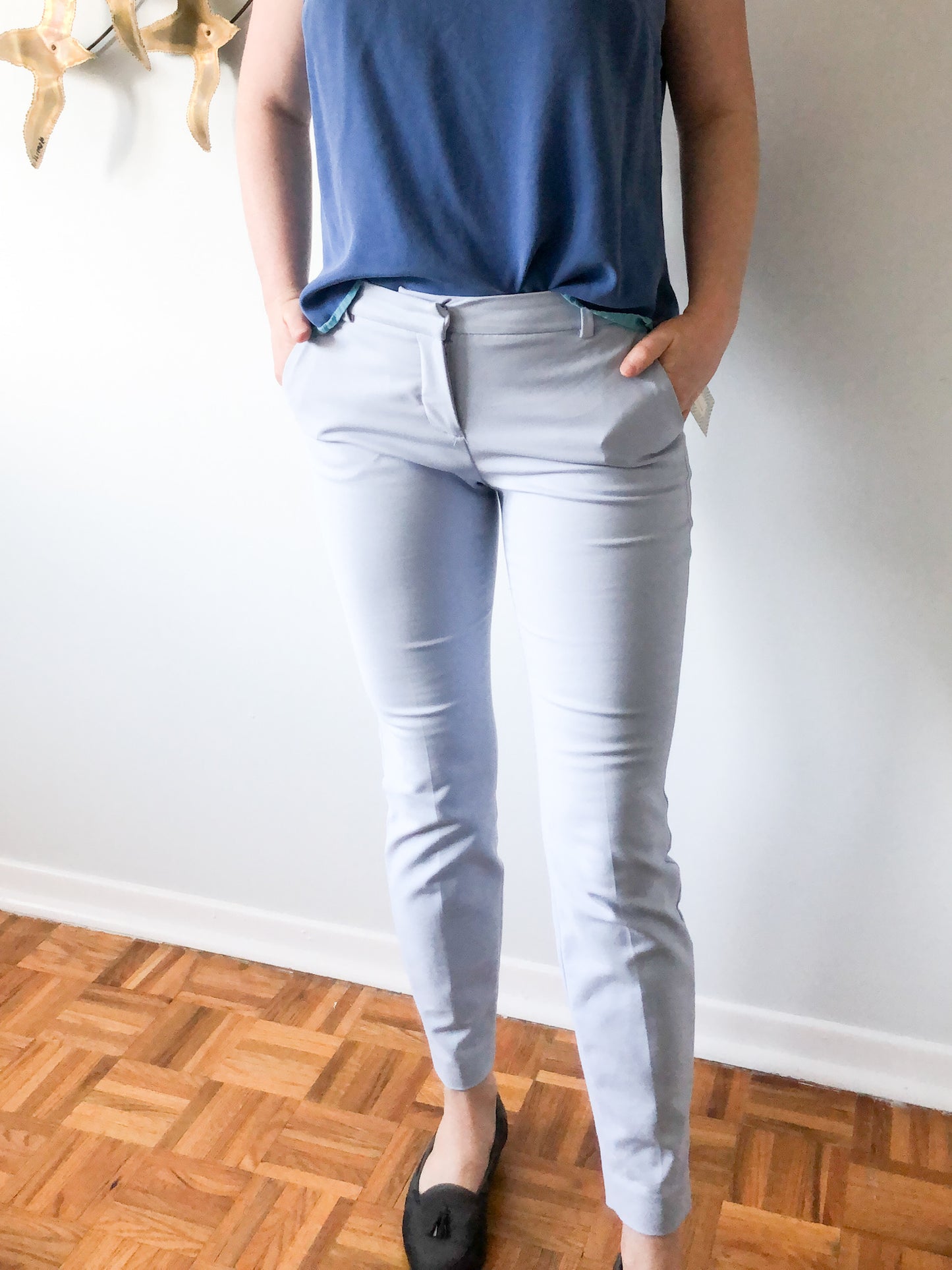 RW & Co. Pale Blue Suiting Ankle Slim Trouser Pants - XS/S