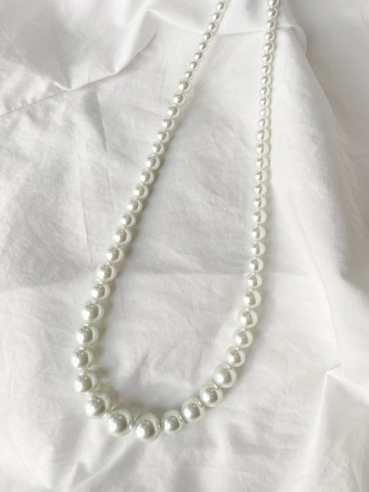 Graduated Faux Pearl Long Necklace