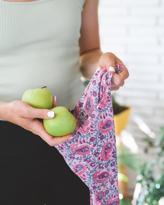 Reusable Zero Waste Salvaged Organic Cotton Produce + Dry Goods Bags -10" x 12"