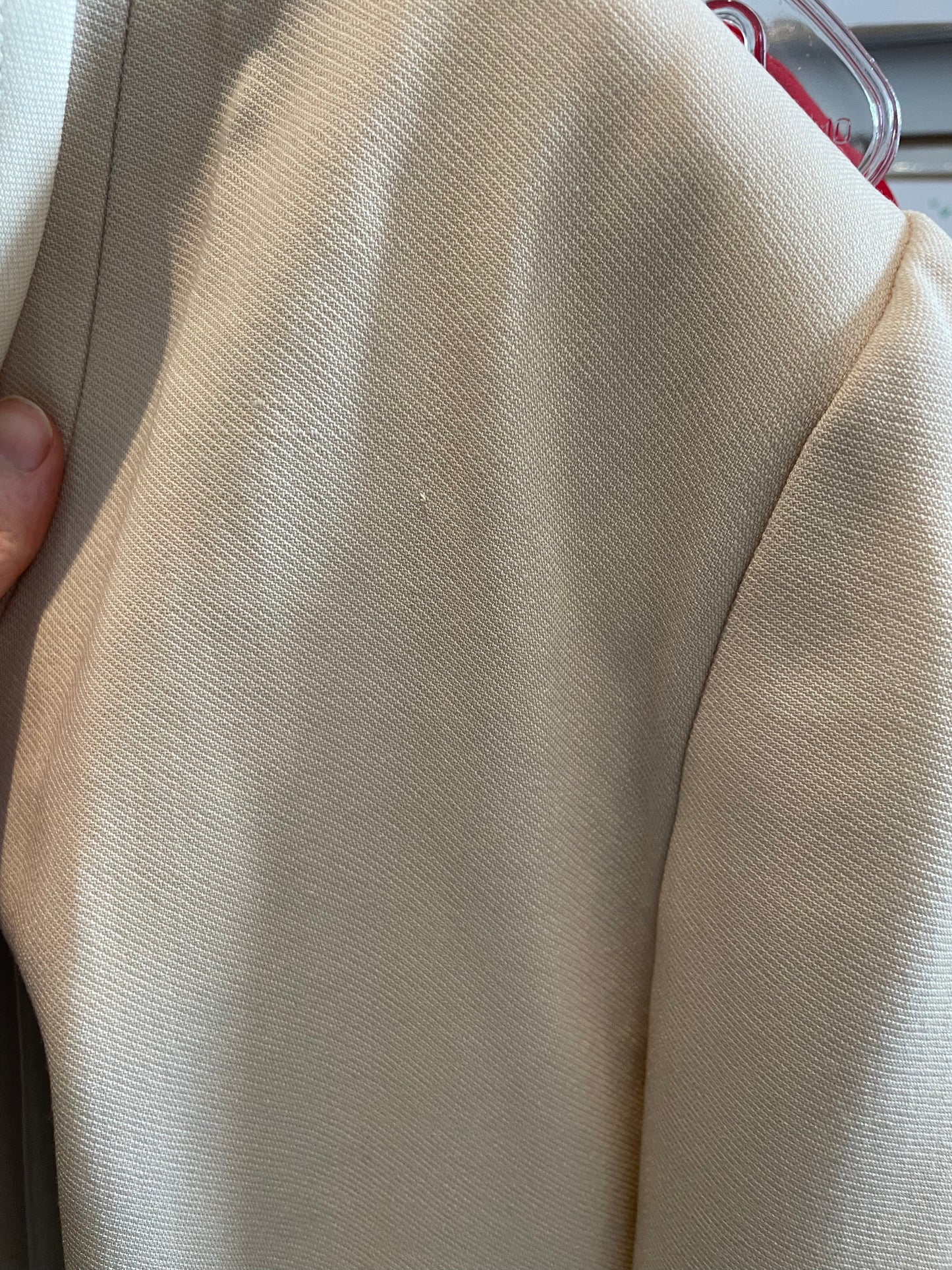 Vintage Peter Nygard 100% Wool Long Beige Blazer  - Size 16