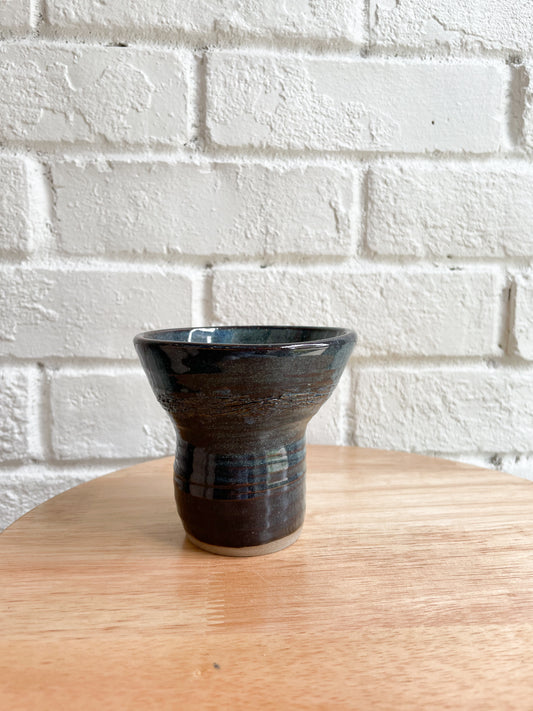 Blue Tone Ceramic Funnel Neck Cup