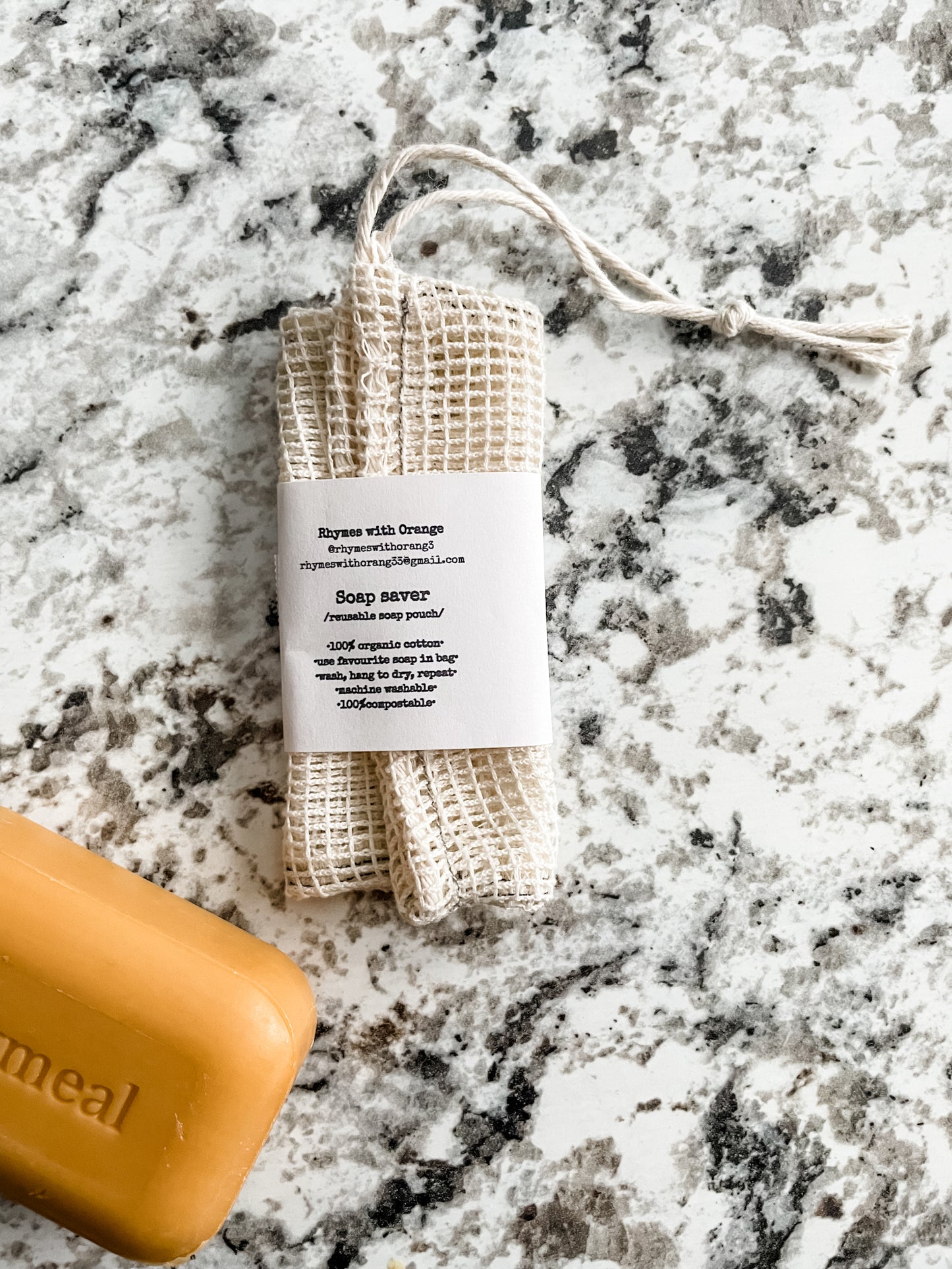 Organic Cotton Exfoliating Soap Saver Mesh Bag