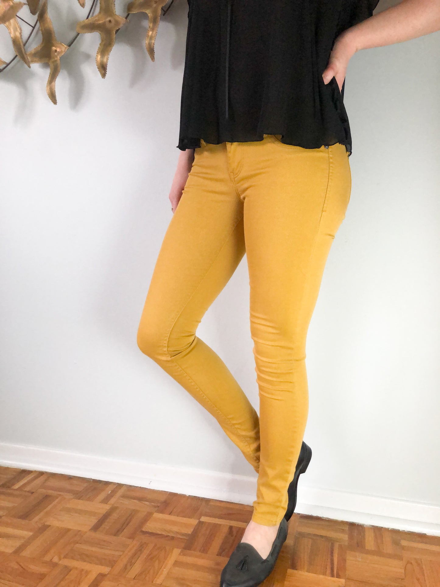 Material Girl Mustard Yellow Skinny Jeggings - Size 1 (XS/S)