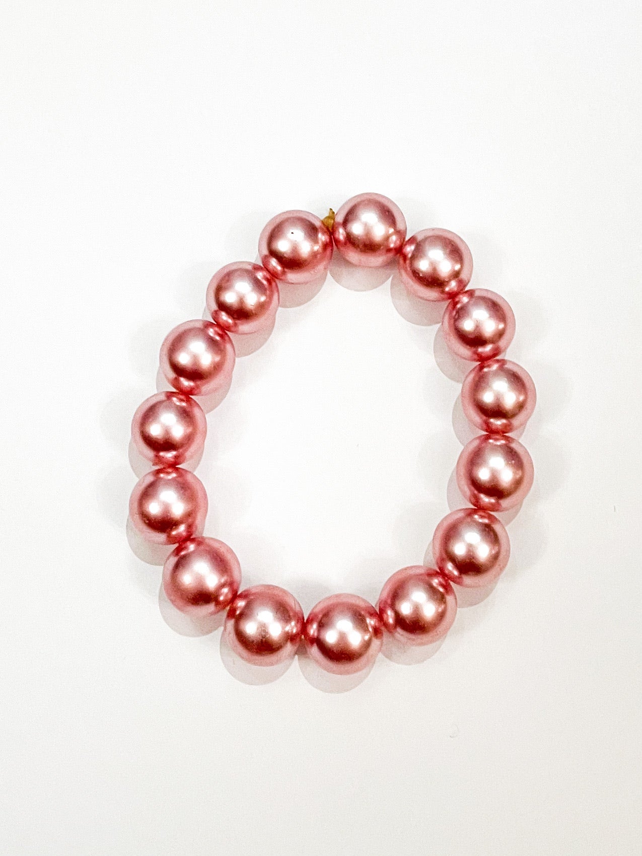 Colored Glass Pearl Stretch Bracelets