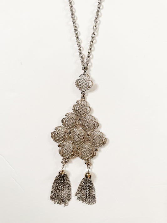 Pineapple Fringe Long Necklace