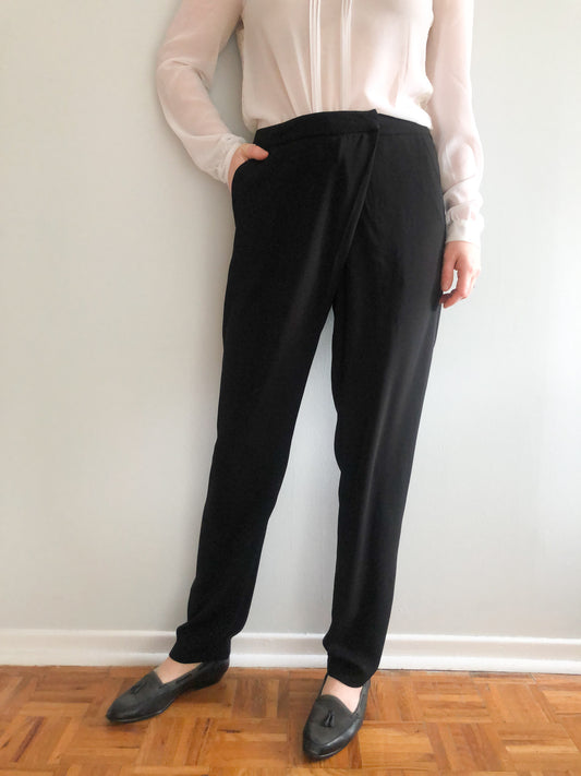 Vero Moda Black High Waist Fold Over Pants - Size EU 36 / Small