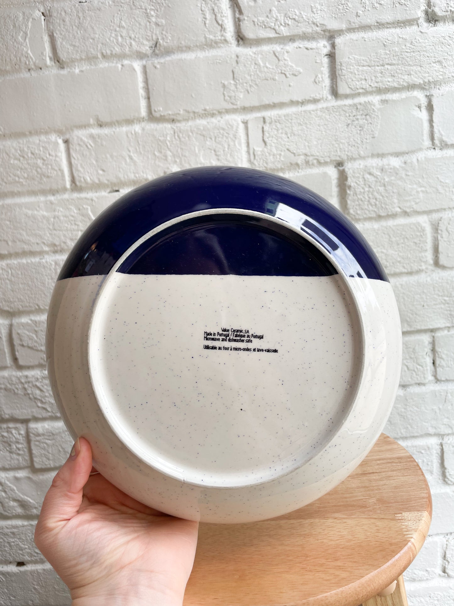 Brown Dark Blue Speckled Pottery Catchall Dish