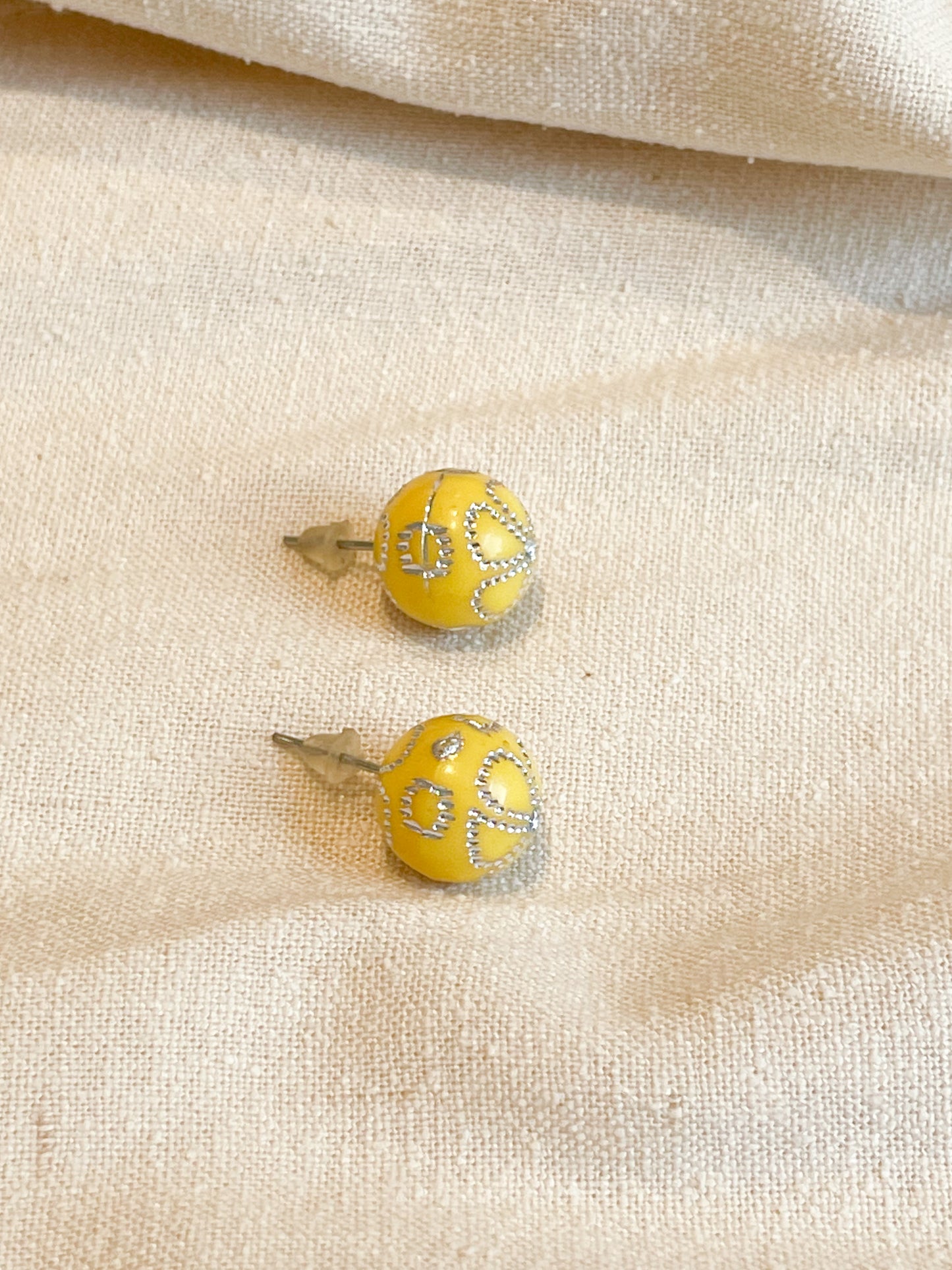 Yellow Flower Stud Earrings