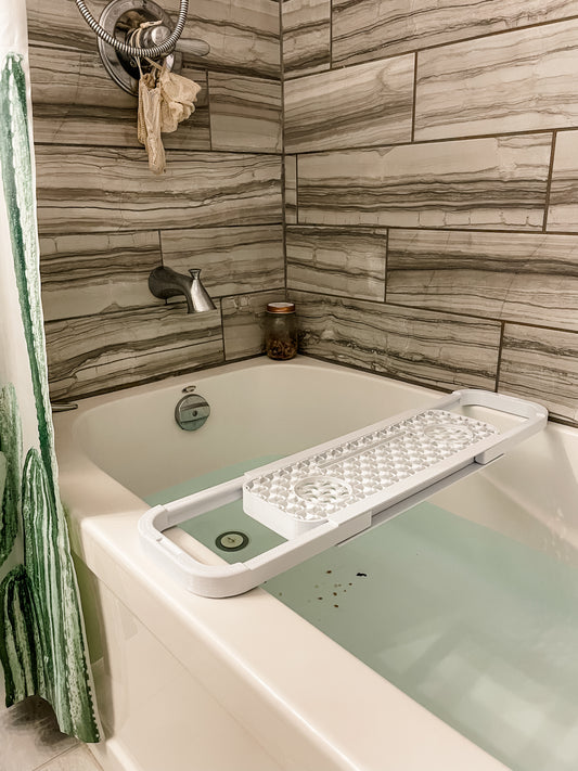 Grey Extendible Bathtub Tray - 100% Recycled Plastic