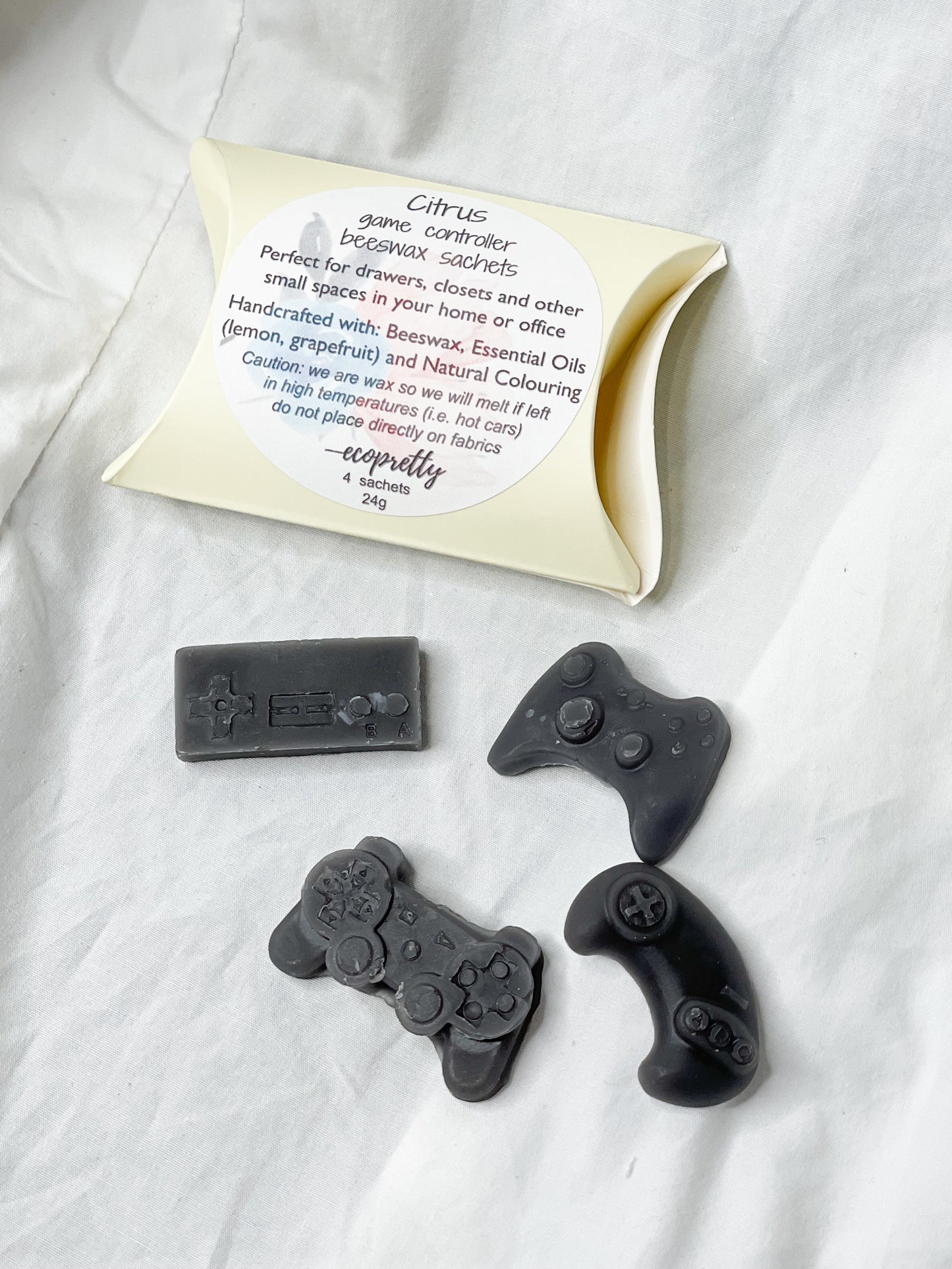 Video Game Controller Natural Citrus Scented Wax Sachets - 4 Pack