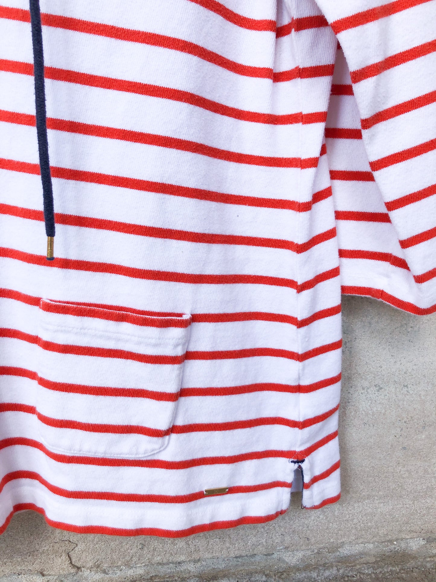 Tommy Hilfiger Orange Stripe Lace Up 100% Cotton Top - M/L