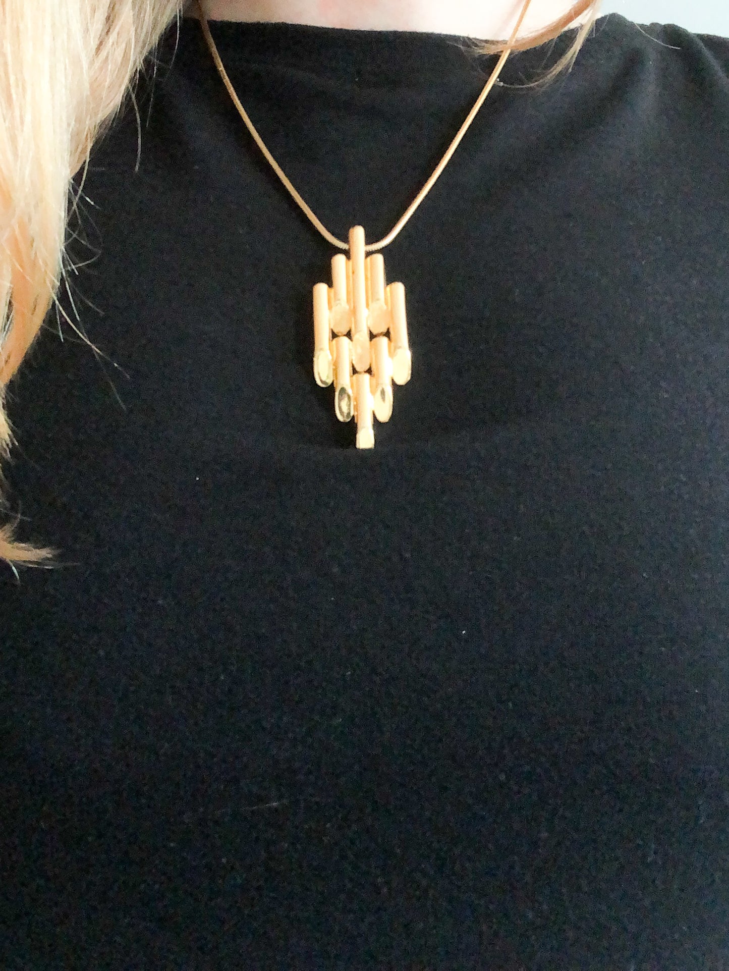 Gold Bar Cluster Necklace