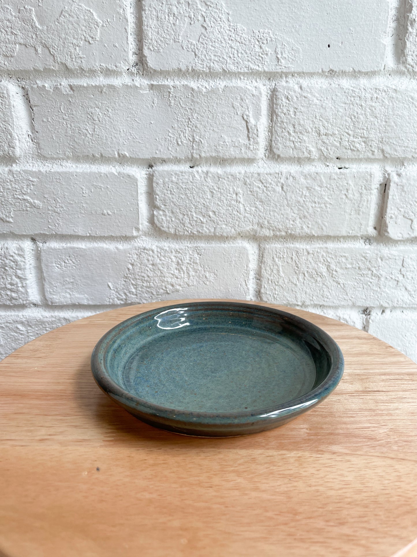 Brown Dark Blue Speckled Pottery Catchall Dish