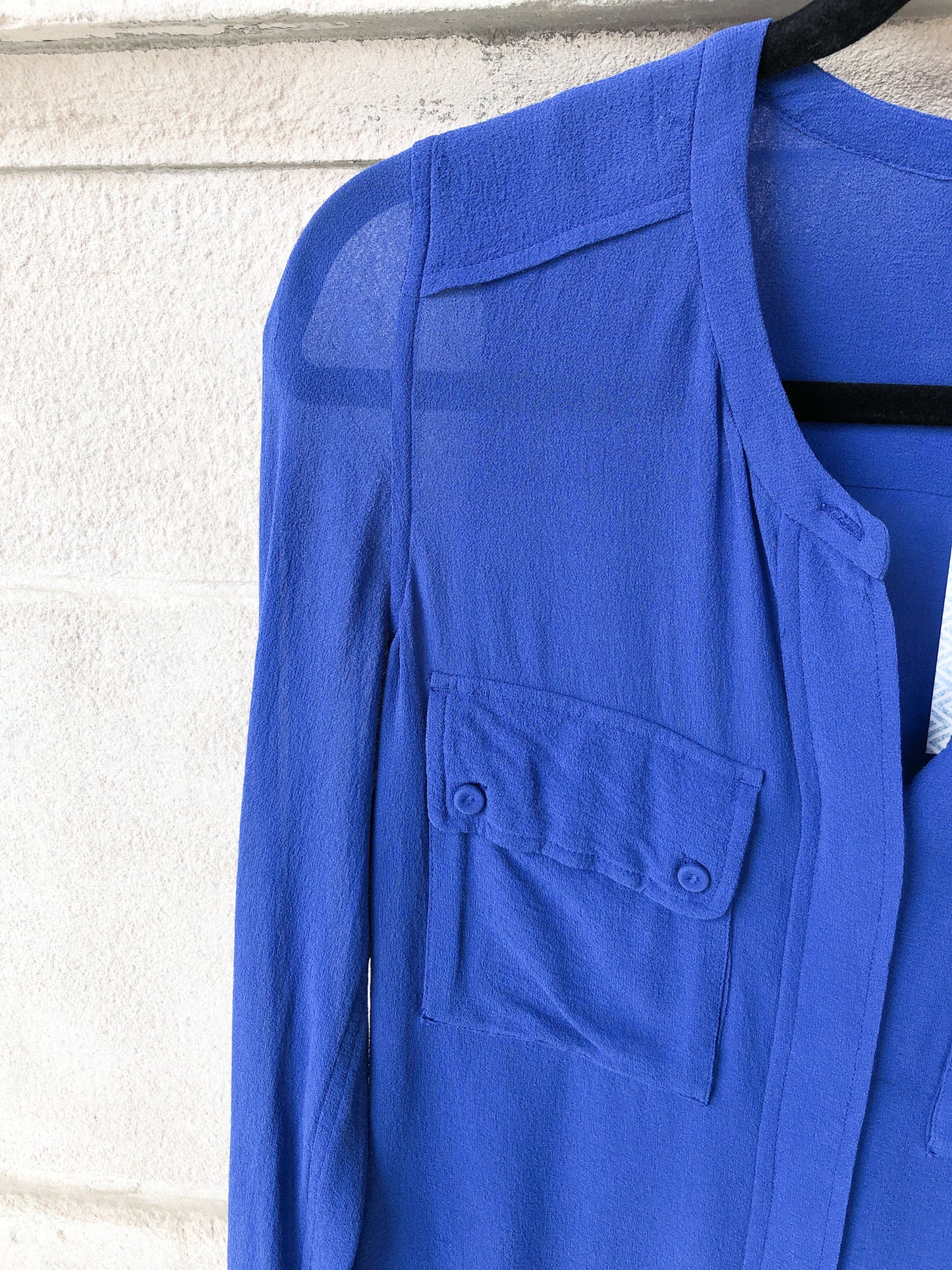 Wilfred Royal Blue 100% Silk Blouse - XXS/XS