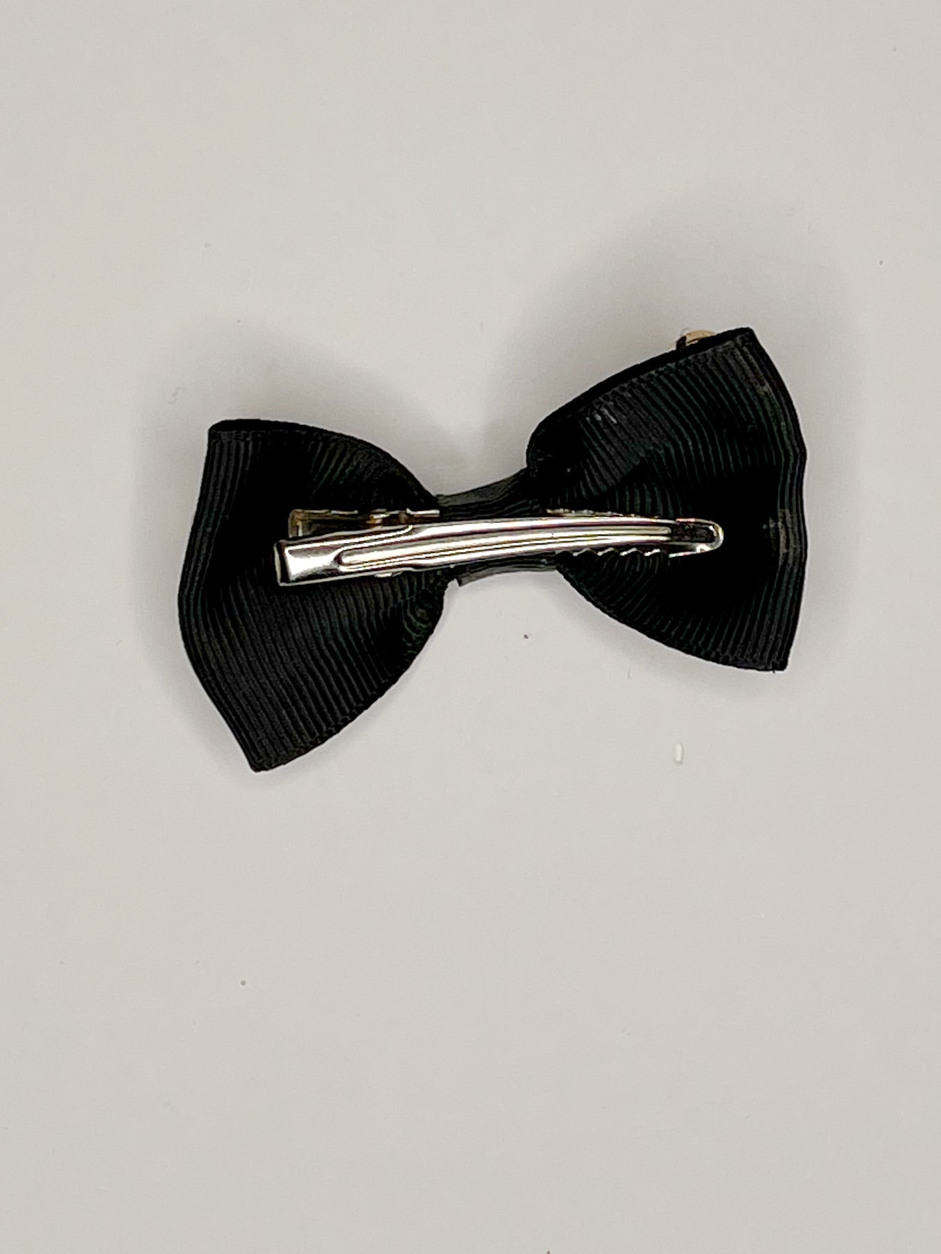 Black Gold Studded Hair Bow Clip