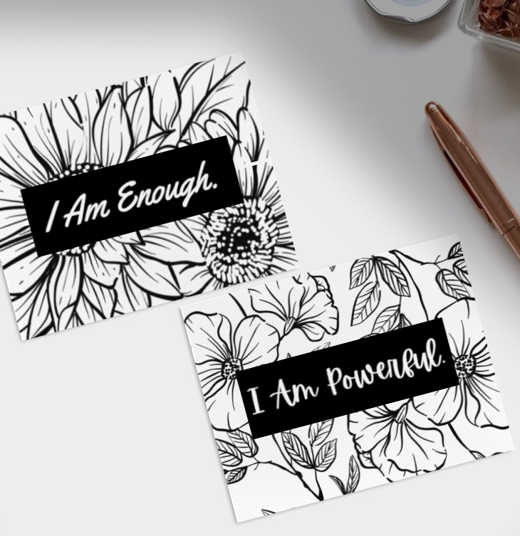 Positive Affirmation Self-Love Colouring Postcard Deck