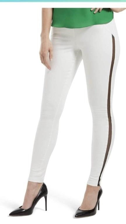 Hue White Leggings Pants with Lace Side Cutout - 1X/ Size 16