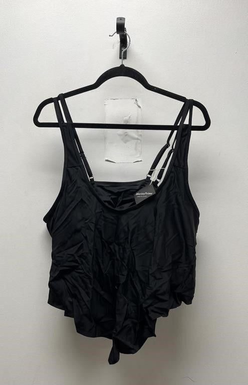 Marina Prime Black Ruffled Bikini Top NWT - XL/XXL