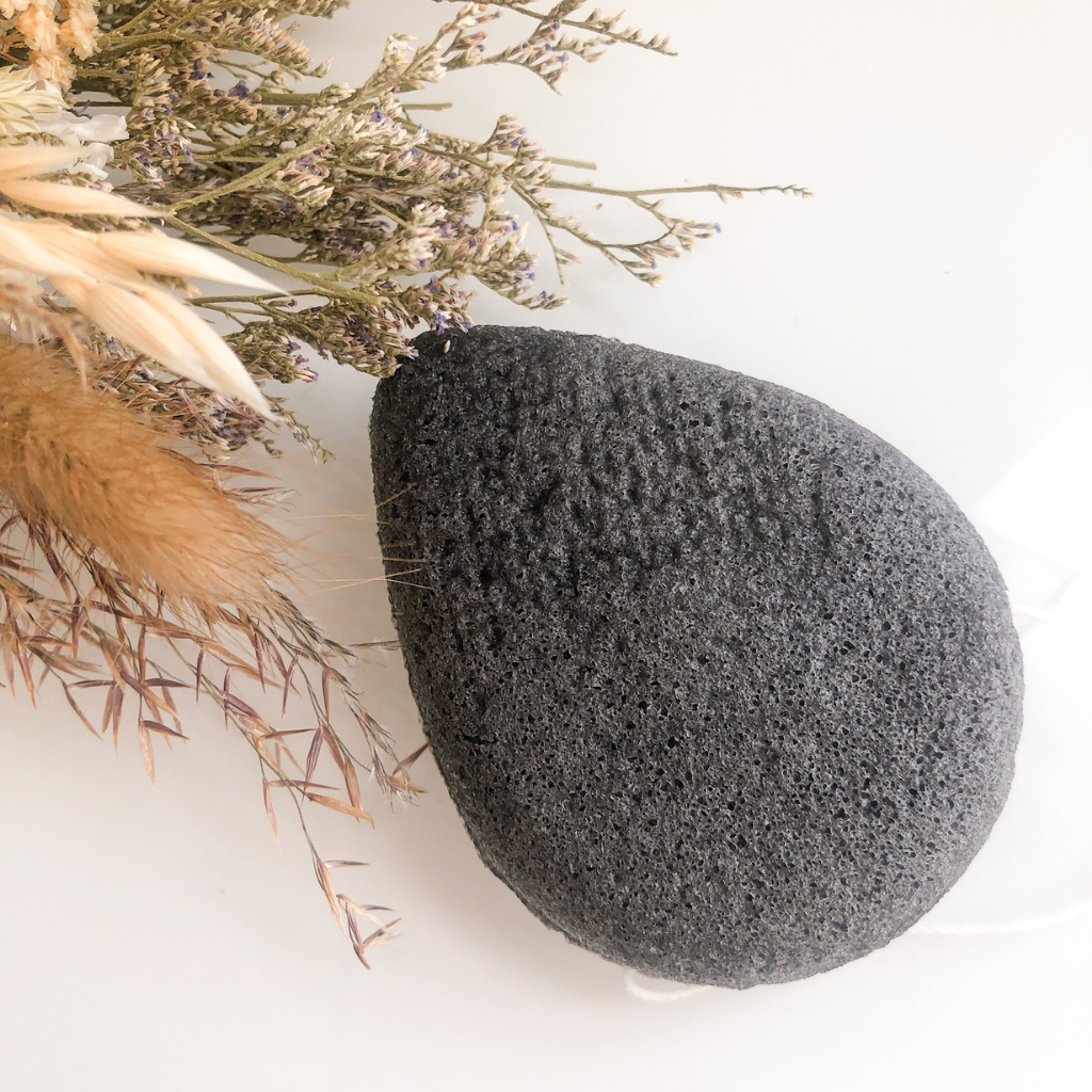 Charcoal Konjac Sponge - Organic, Vegan + Biodegradable