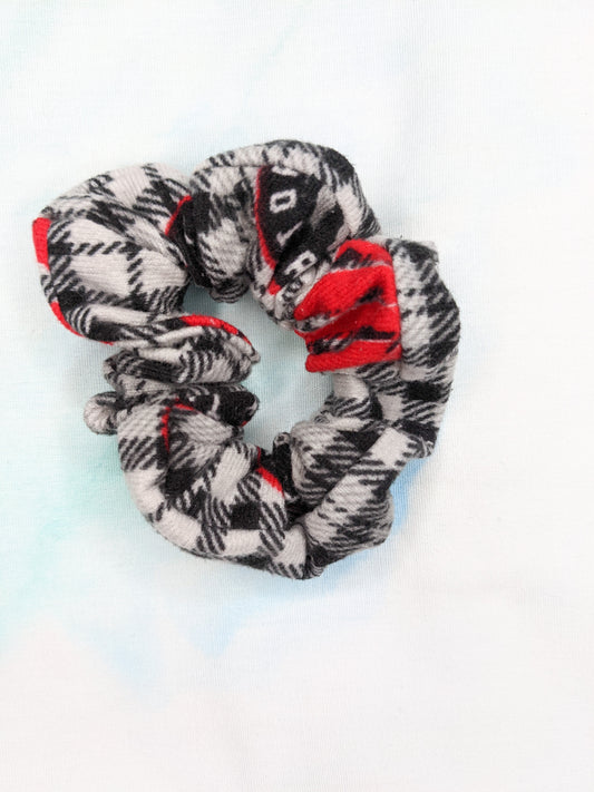 Black Toronto Raptors Flannel Upcycled Scrunchie