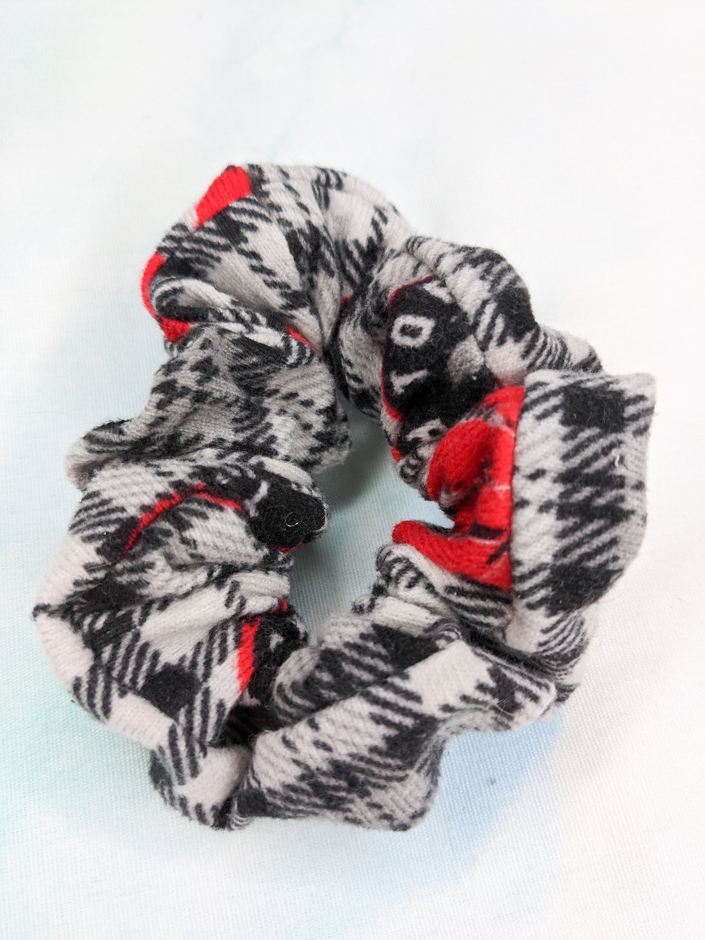 Black Toronto Raptors Flannel Upcycled Scrunchie